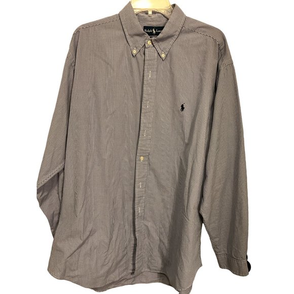 Ralph Lauren‎ XL Blake Blue and White Checked Long Sleeve Men's Shirt - Picture 3 of 6